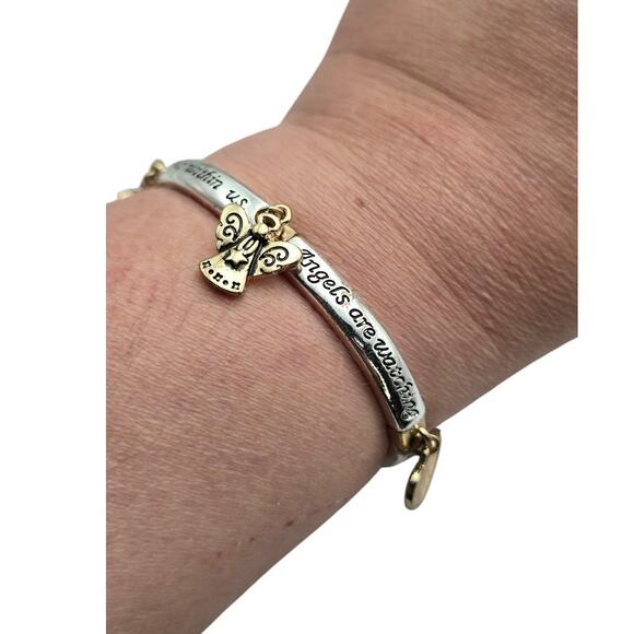 Angel Charm Stretch Bracelet Inspirational Quote Gift of Comfort & Protection - Picture 2 of 7